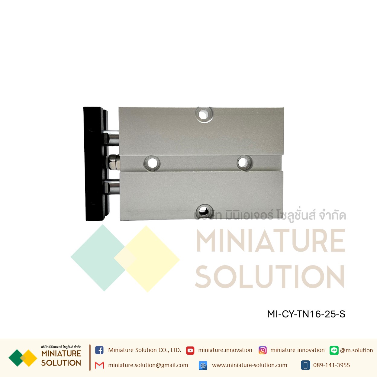 TN16 Series กระบอกสูบลมนิวเมติก 16 มม. กระบอกสูบเพลาคู่ pneumatic double rod double shaft cylinder M5X0.8 ก้านสูบคู่