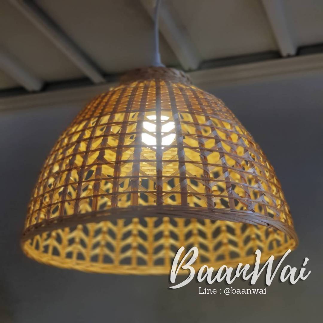โคมไฟไม้ไผ่สาน ทรงสุ่ม