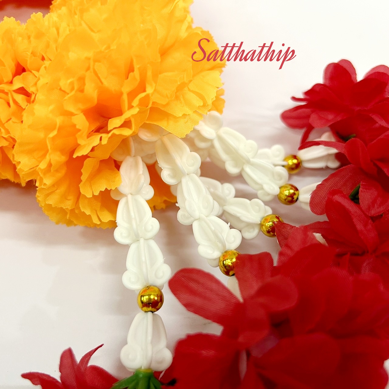 พวงมาลัยผ้า - พวงมาลัยดอกดาวเรืองผ้า - พวงมาลัยดอกดาวเรือง ประดิษฐ์ - พวงมาลัยถวายศาลพระภูมิ