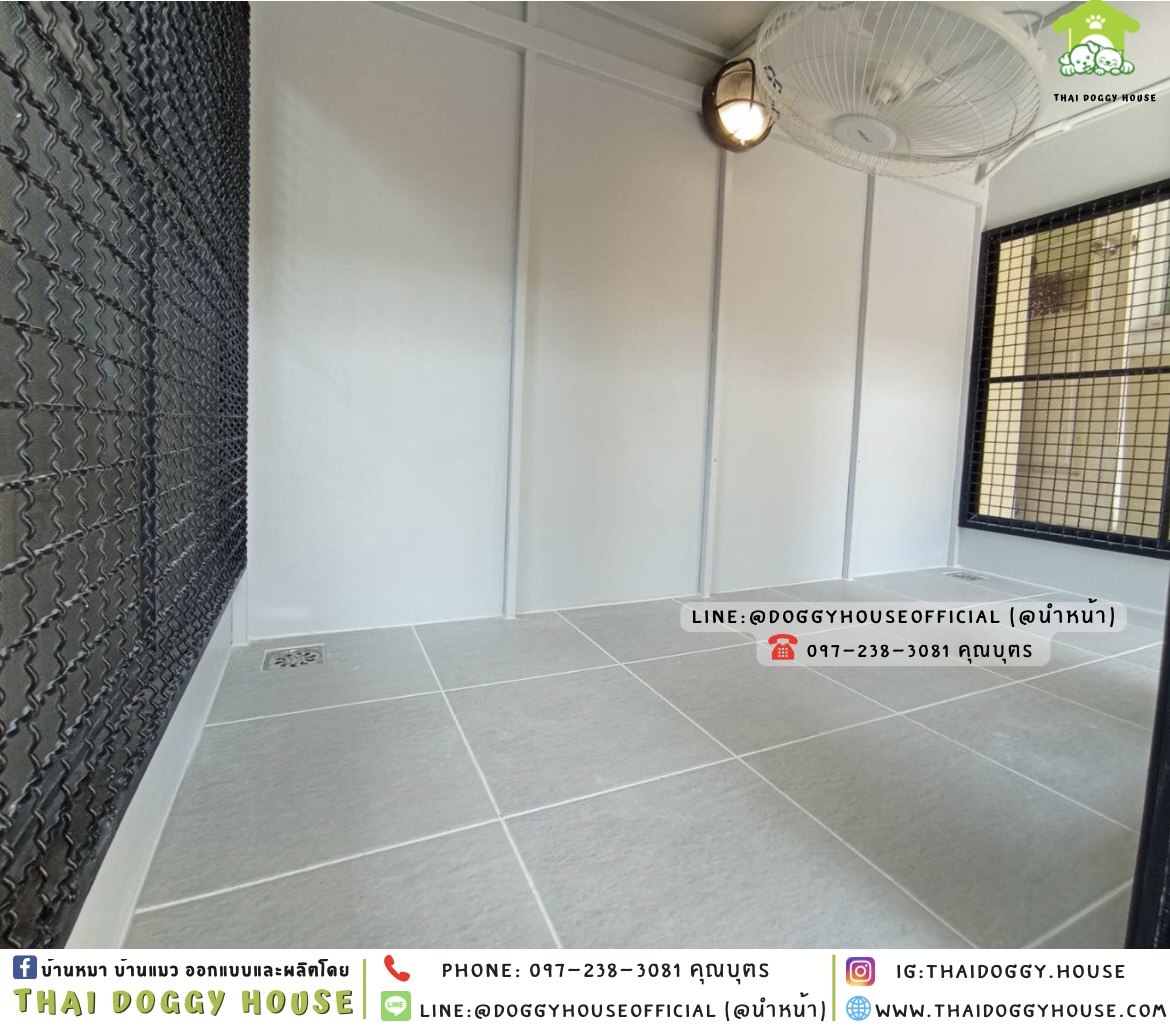 บ้านหมา แบ่ง 𝟐 ห้อง มีมุ้งลวด + ตะแกรงเหล็ก แบบบ้าน 𝑩𝒐𝒙 𝒔𝒕𝒚𝒍𝒆