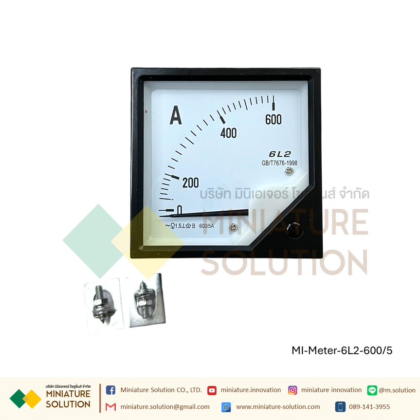 อนาล็อก AC Volt Amp Hz Meter วัดกระแสไฟฟ้า แบบเข็ม มาตรวัดแอมมิเตอร์ โวล์ลมิเตอร์ รุ่น 6L2 80X80 (Amp 6L2-600/5)