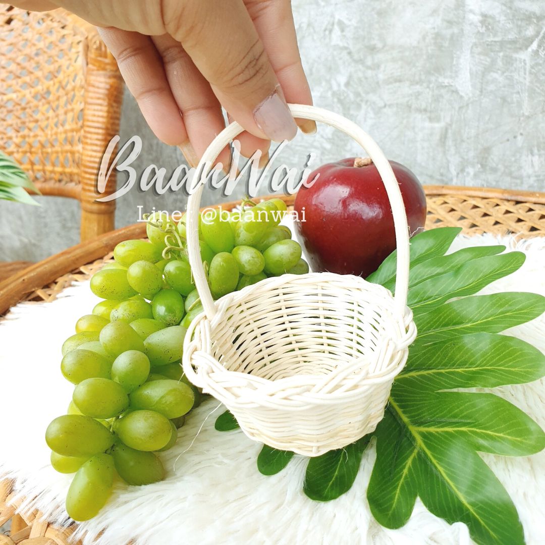 ตะกร้าหวายหวายฟอก ขนาดเล็ก 3 นิ้ว