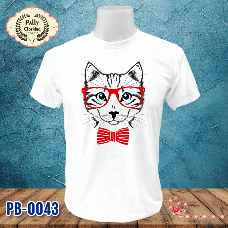 เสื้อยืดลายหมาแมว PB-0043 ลายแมว