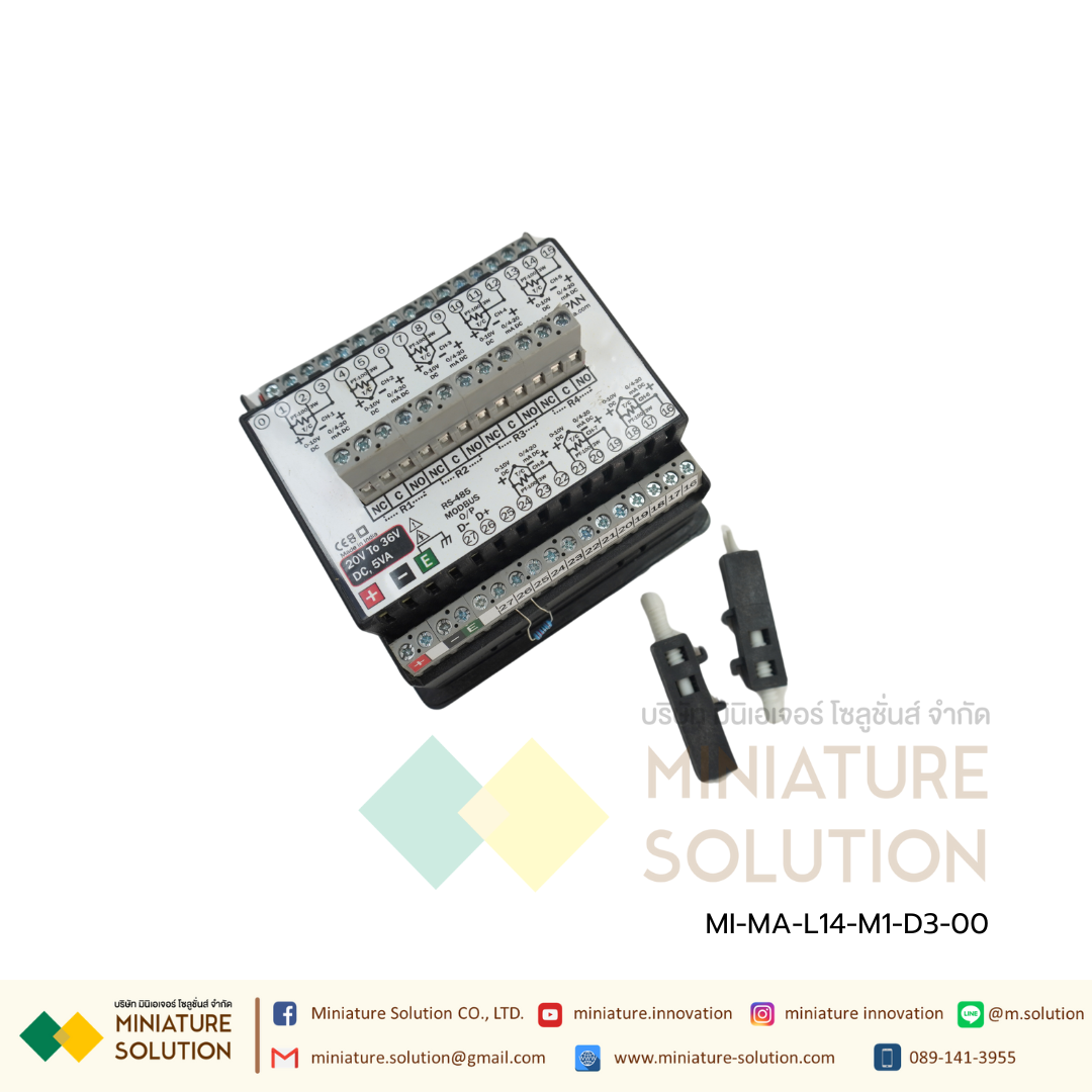 MS-L14-M1 Scanner -8 Channel with RS-485 MODBUS Input J/K/Pt-100/4-20mA DC/0-10V DC/0-20mA DC Selectable 4 Relay 24VDC