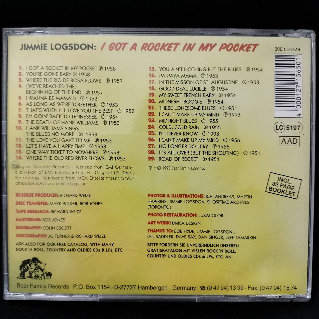 Jimmy Logsdon – I Got A Rocket In My Pocket / GERMANY / แผ่นสวย