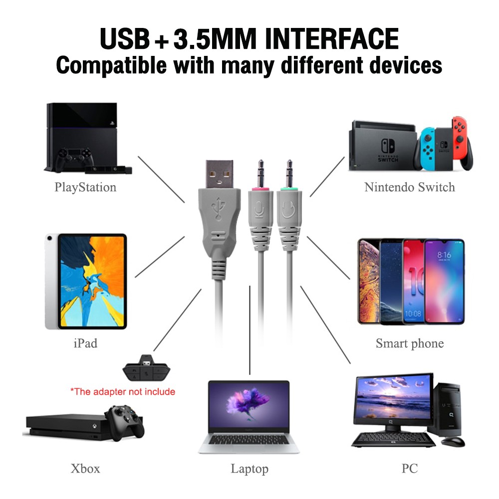 HEADSET (2.1) OKER H898 GAMING (WHITE)