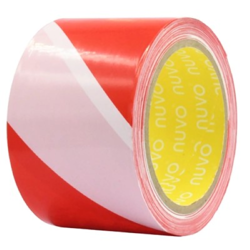 พลาสติกกั้นเขต นูโว สีดำ-เหลือง / สีขาว-แดง ม้วน 70มม.x100ม. / 70มม.x200ม.