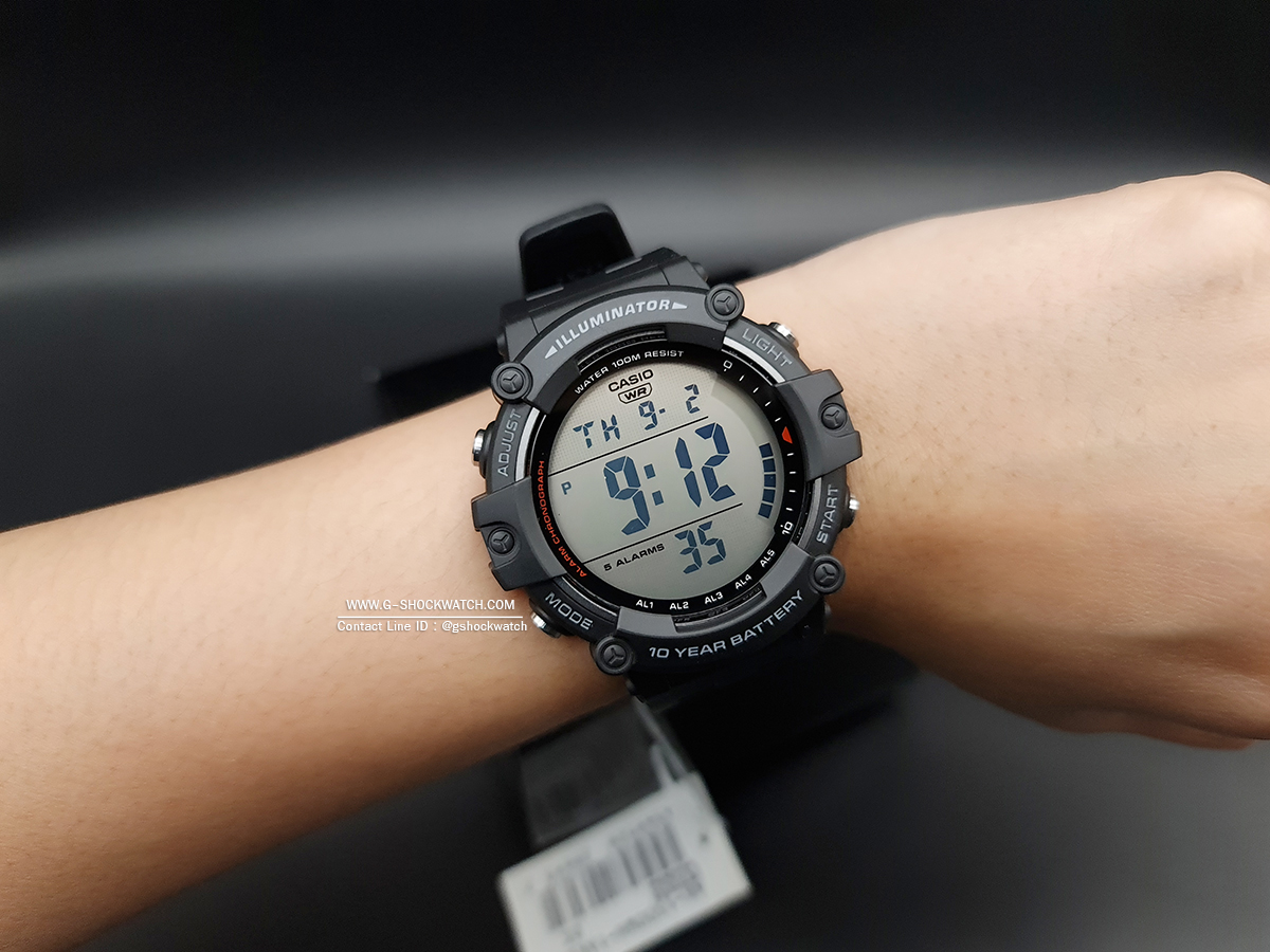 CASIO นาฬิกาข้อมือ นาฬิกากันน้ำ นาฬิกาของแท้ ประกันศูนย์ CMG 1 ปี รุ่น AE-1500WH-1A