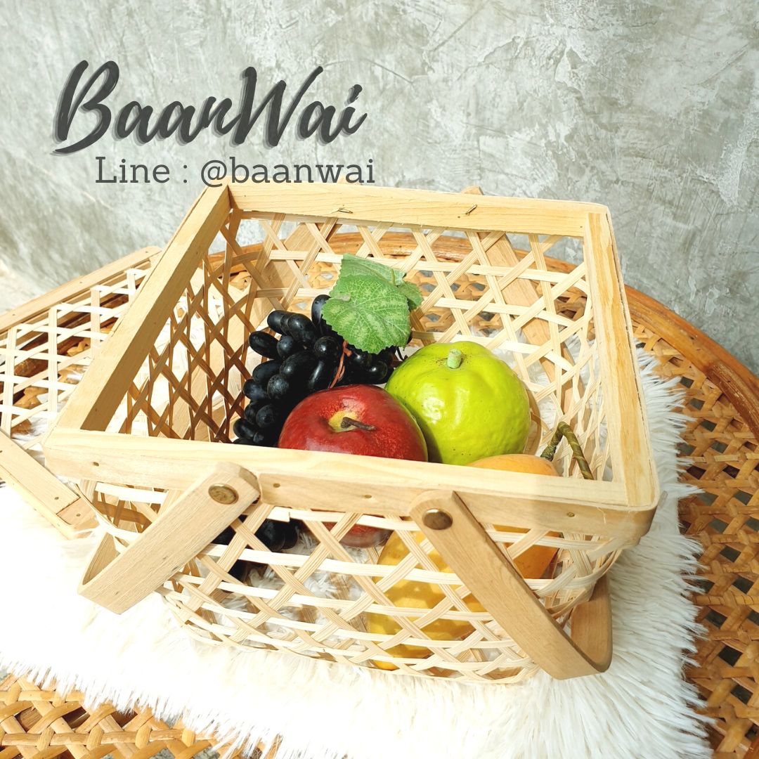 ชะลอมกระปุก ชะลอมปิ่นโตไม้ไผ่ ขนาด 8*7 นิ้ว