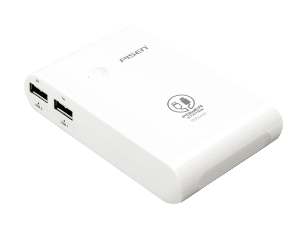 PISEN แบตสำรองแท้ 10,000 mAh พาวเวอร์แบงค์ Power Station รุ่น TS-D043 Dual USB คู่ 5V-2A ชาร์จเร็ว เก็บประจุเต็มที่ได้ยาวนาน มากกว่า 1,000 ครั้ง พกพาสะดวก ฟรี!! สาย Micro USB - สีขาว