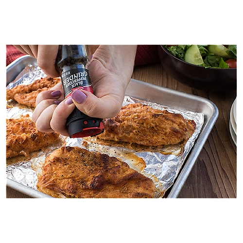 McCormick Black Peppercorn Grinder พริกไทยดำเม็ดพร้อมขวดฝาบด แม็คคอร์มิค 28g. (05-0586)