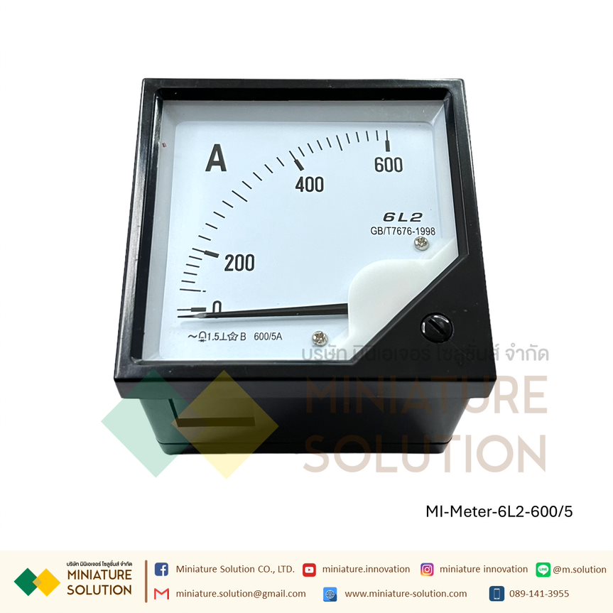 อนาล็อก AC Volt Amp Hz Meter วัดกระแสไฟฟ้า แบบเข็ม มาตรวัดแอมมิเตอร์ โวล์ลมิเตอร์ รุ่น 6L2 80X80 (Amp 6L2-600/5)