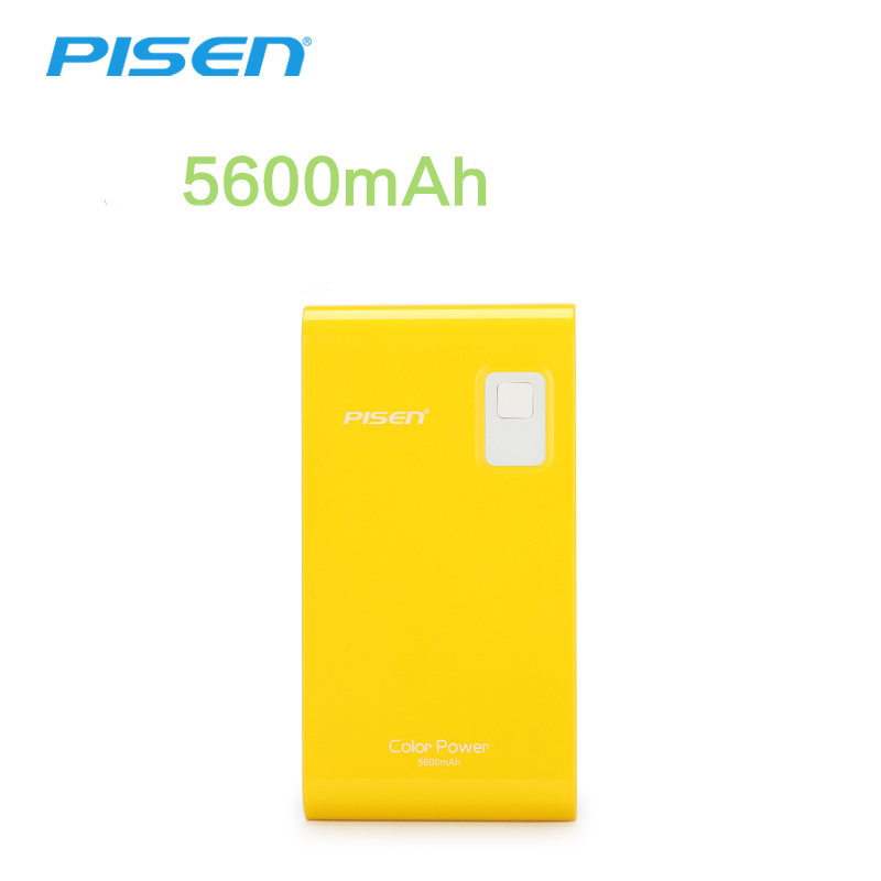 PISEN แบตสำรองแท้ 5,600 mAh พาวเวอร์แบงค์ Color Power รุ่น TS-D146 สวิตซ์ไฟ LED เก็บประจุเต็มที่ได้ยาวนาน USB 5V-2A รูปทรงขนาดกระทัดรัดจับถนัดกระชับมือ พกพาสะดวก - สีเหลือง