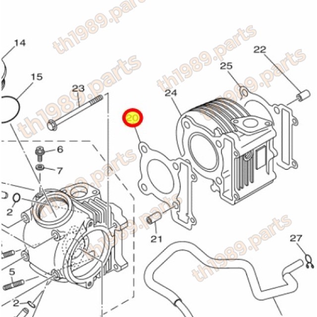 5VV-E1181-00 ปะเก็นฝาสูบ 1 MIO มีโอ , NOUVO MX , NOUVO นูโว ตัวเก่า , FINO คาร์บู อะไหล่แท้ YAMAHA