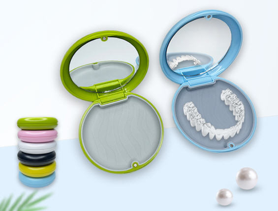 กล่องเก็บรีเทนเนอร์,กล่องรีเทนเนอร์,กล่องใส่รีเทนเนอร์,กล่องรีเทนเนอร์พร้อมกระจก,สกรีนโลโก้