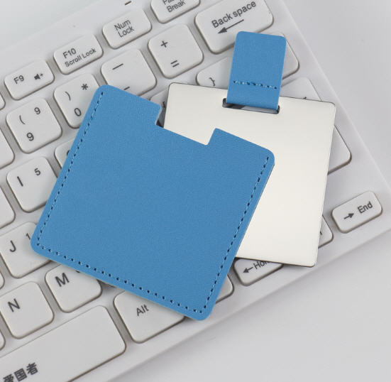 กระจก+พร้อมซองหนังPU,กระจกพร้อมซองหนังPU,สกรีนโลโก้,ติดโลโก้