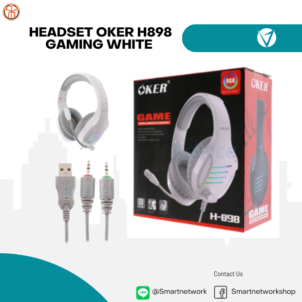 HEADSET (2.1) OKER H898 GAMING (WHITE)