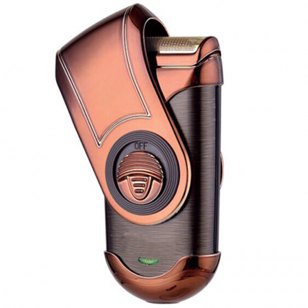 Kemei เครื่องโกนหนวดไฟฟ้าขนาดพกพา แบบชาร์จไร้สาย พร้อมที่กันจอน KM-Q788 มีใบมีดสำรอง - สีทอง