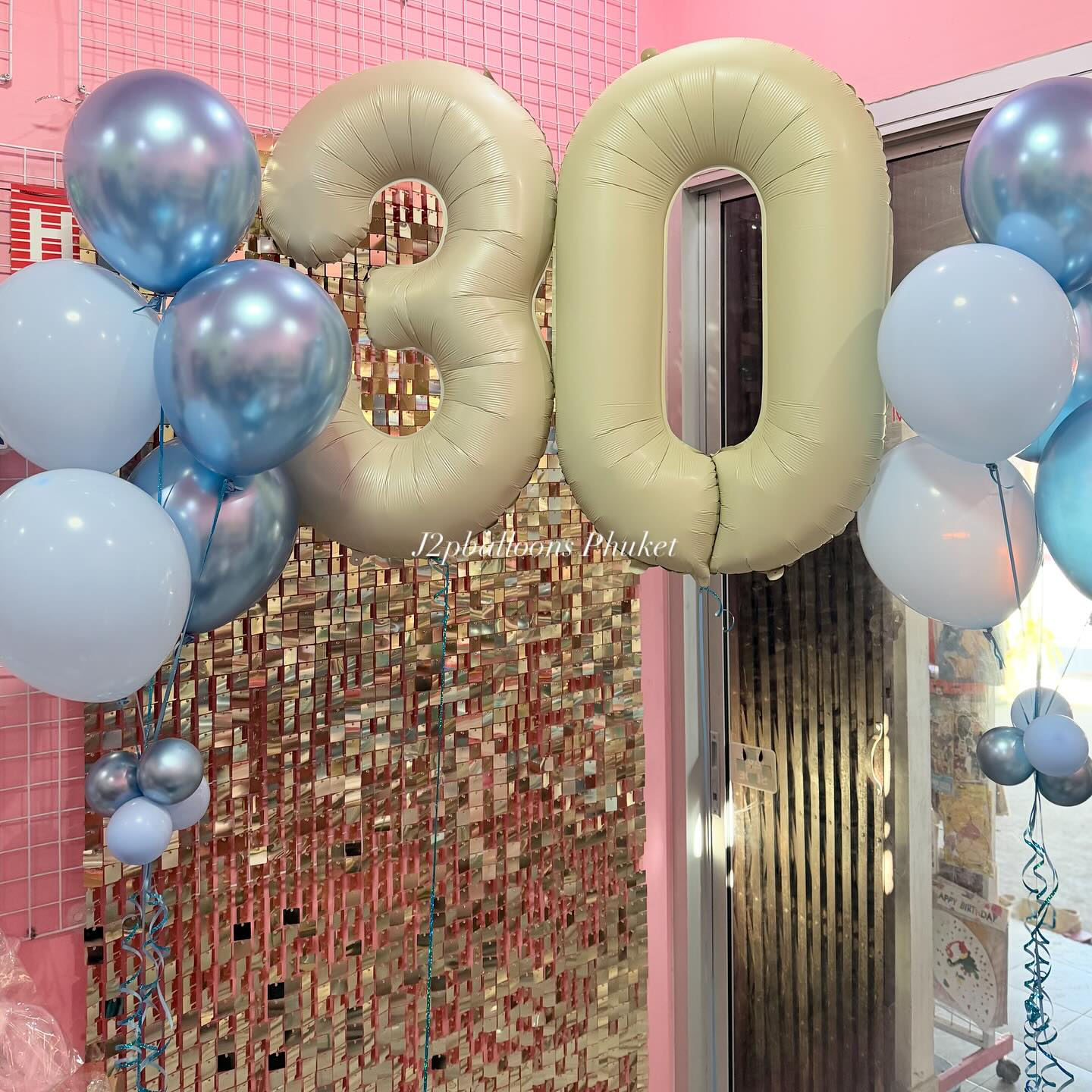 ลูกโป่งวันเกิดและตัวเลข foil number helium and balloons set(12pcs.)