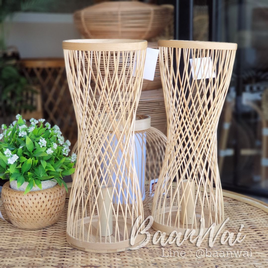 โคมไฟไม้ไผ่ แบบตั้งโต๊ะ