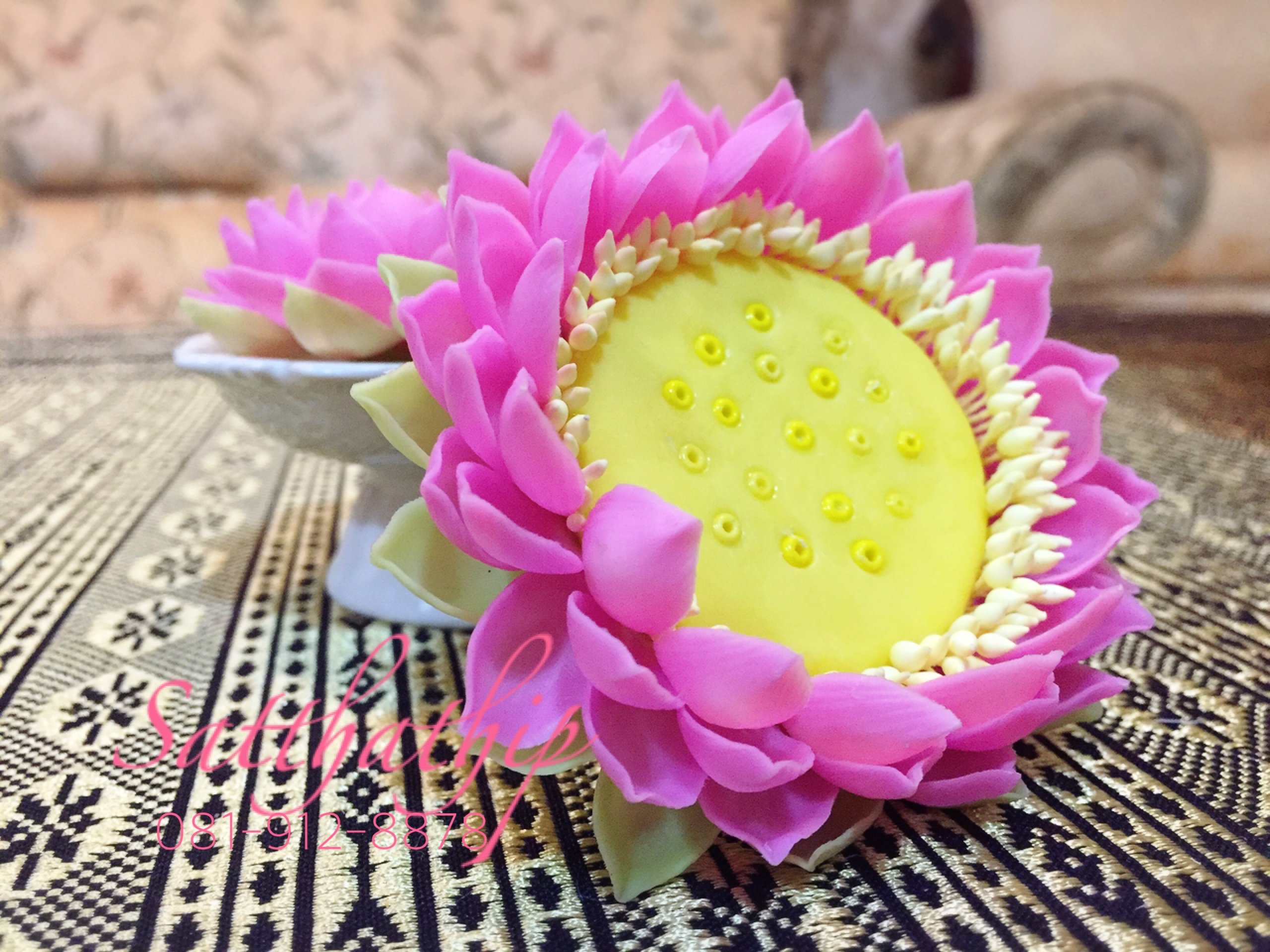 ถาดบัว ประดิษฐ์จากดิน - ฐานบัว ประดิษฐ์จากดิน - พานบัว ประดิษฐ์จากดิน - ถาดบัวดินปั้น - ฐานบัวดินปั้น - พานบัวดินปั้น -Tray