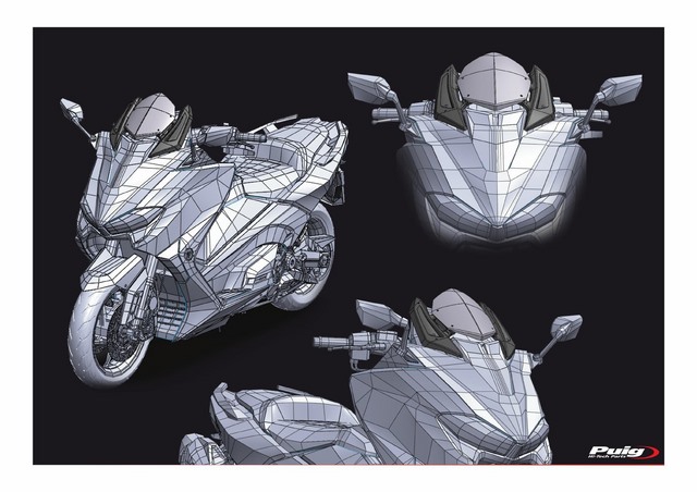 ชิวหน้า Puig ทรง super sport สำหรับ Tmax 560, 530 ปี 2017--2021