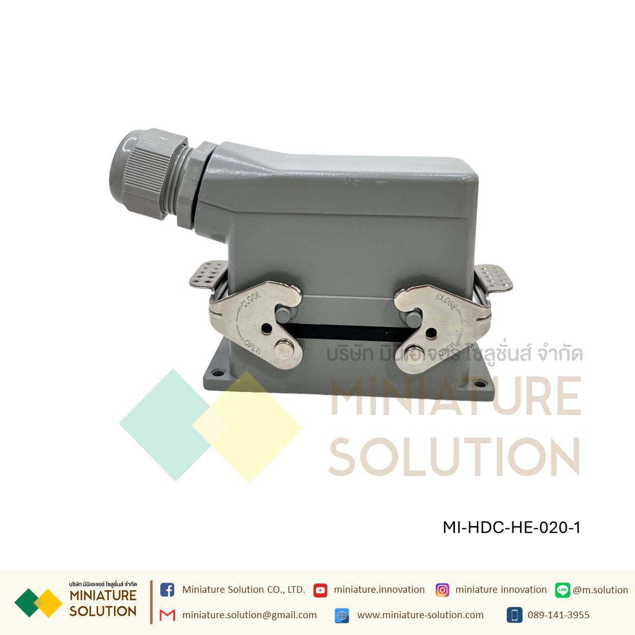 ปลั๊กเชื่อมต่อใช้สำหรับงานหนัก Heavy Duty Connectors Power แบบขันสกรู 16A 500V HDC-HE-4/6/10/16/20/24/32/48 Core กันน้ำ