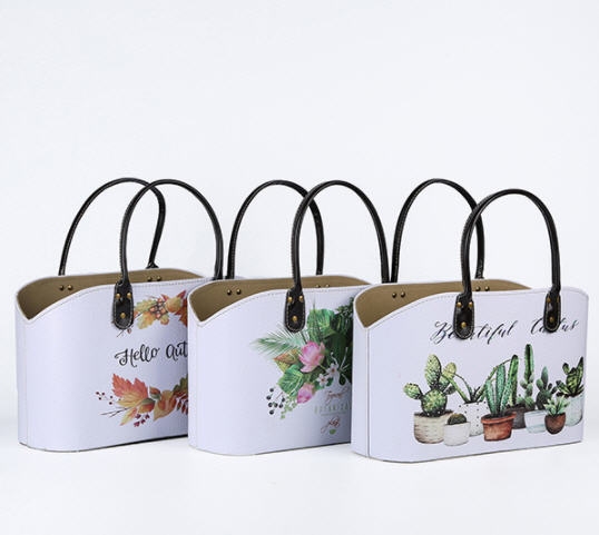 ตะกร้าหนังพรีเมี่ยม,ตะกร้าหนัง PVC,ตะกร้าหนัง,กระเช้าหนัง