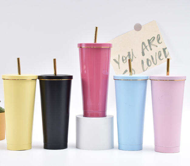 แก้วสแตนเลส,แก้วน้ำสแตนเลสพร้อมหลอด,500ml,700ml