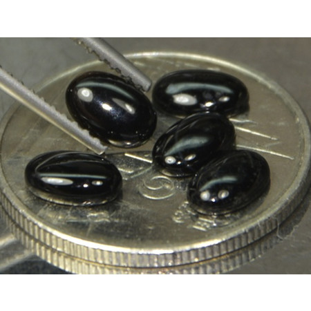 พลอยสปิเนล (Black Spinel) 1.85 กะรัต 5 ชิ้น