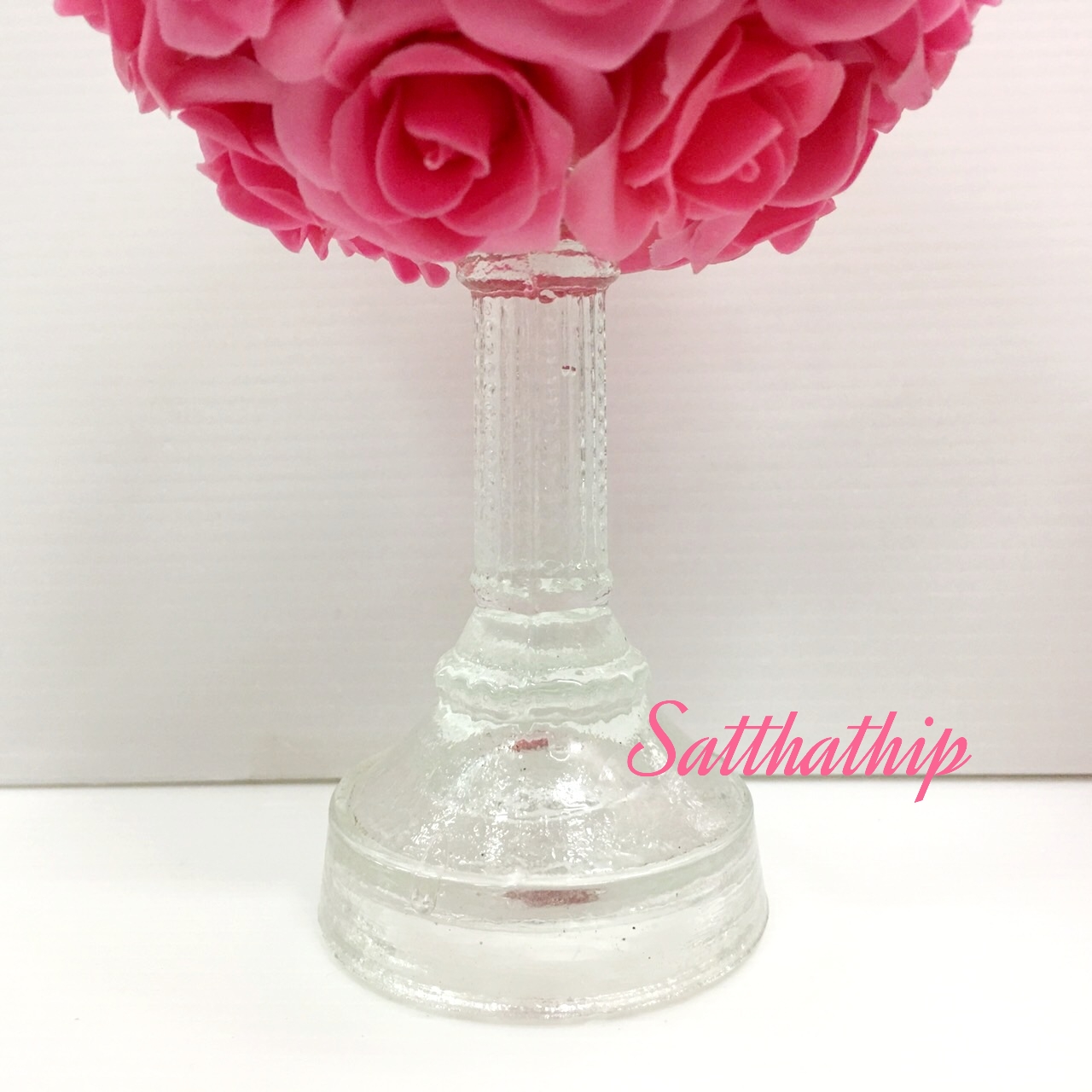 พานพุ่มดอกกุหลาบ ประดิษฐ์จากดิน [4 นิ้ว 1,590 บาท/คู่]