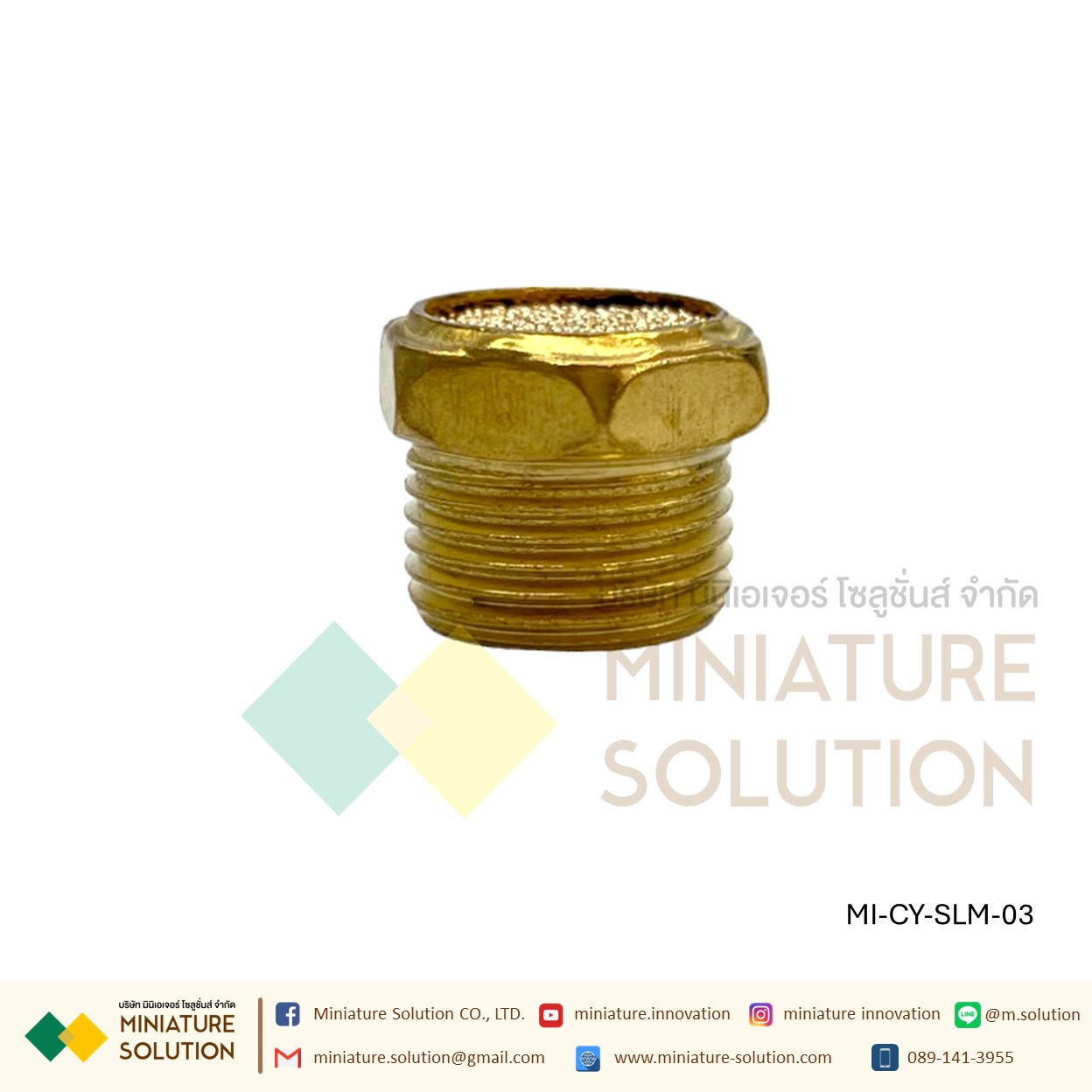 ข้อต่อลม Silencer เก็บเสียง / Muffler หลายขนาด ขนาด SLM-M5, 1, 2, 3, 4, 6, (mm) 1,1.2,1.5 ,2 (inch) (SLM-01/02/03/04/M5)