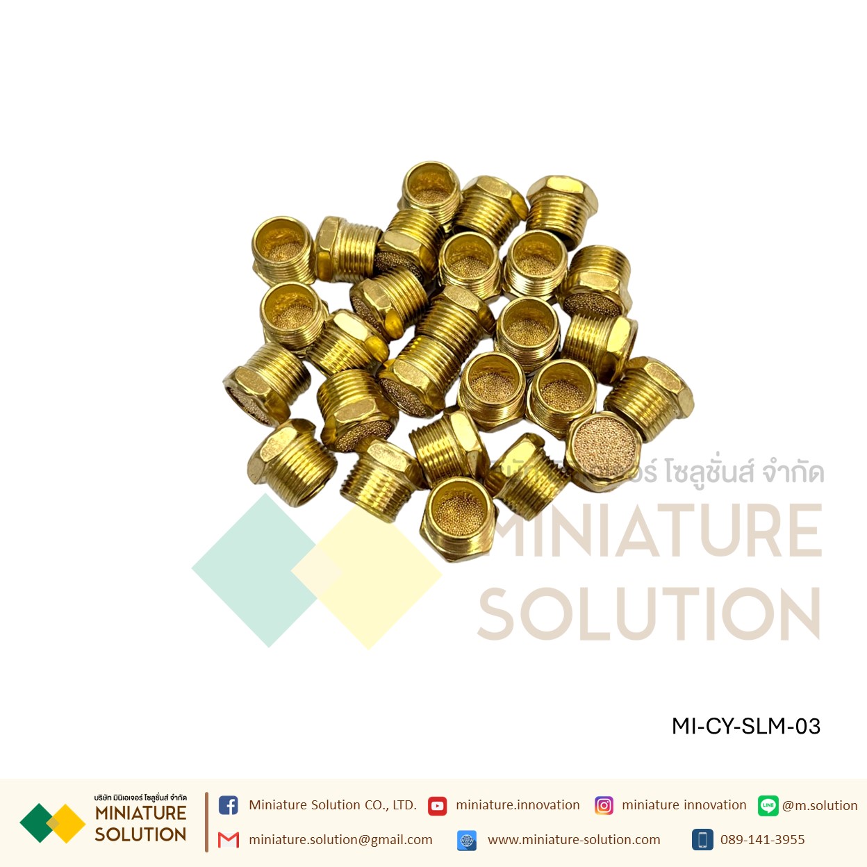 ข้อต่อลม Silencer เก็บเสียง / Muffler หลายขนาด ขนาด SLM-M5, 1, 2, 3, 4, 6, (mm) 1,1.2,1.5 ,2 (inch) (SLM-01/02/03/04/M5)