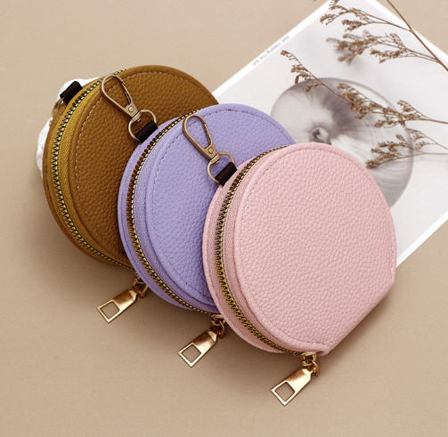 กระเป๋าใส่เศษเหรียญ,กระเป๋าทรงกลม,กระเป๋าพกพาขนาดเล็ก,กระเป๋าPU,สกรีนโลโก้