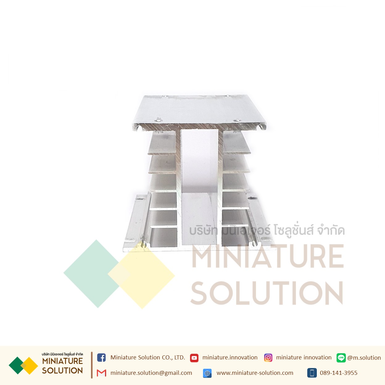 Heat Sink อุปกรณ์ระบายความร้อนสำหรับโซลิดสเตทรีเลย์ ลูมิเนียมระบายความร้อน โซลิดสเตตรีเลย์ Single Phase & Three Phase Solid State Relay SSR Aluminum Heat Sink Heat (สีเงิน Three-phase H105)