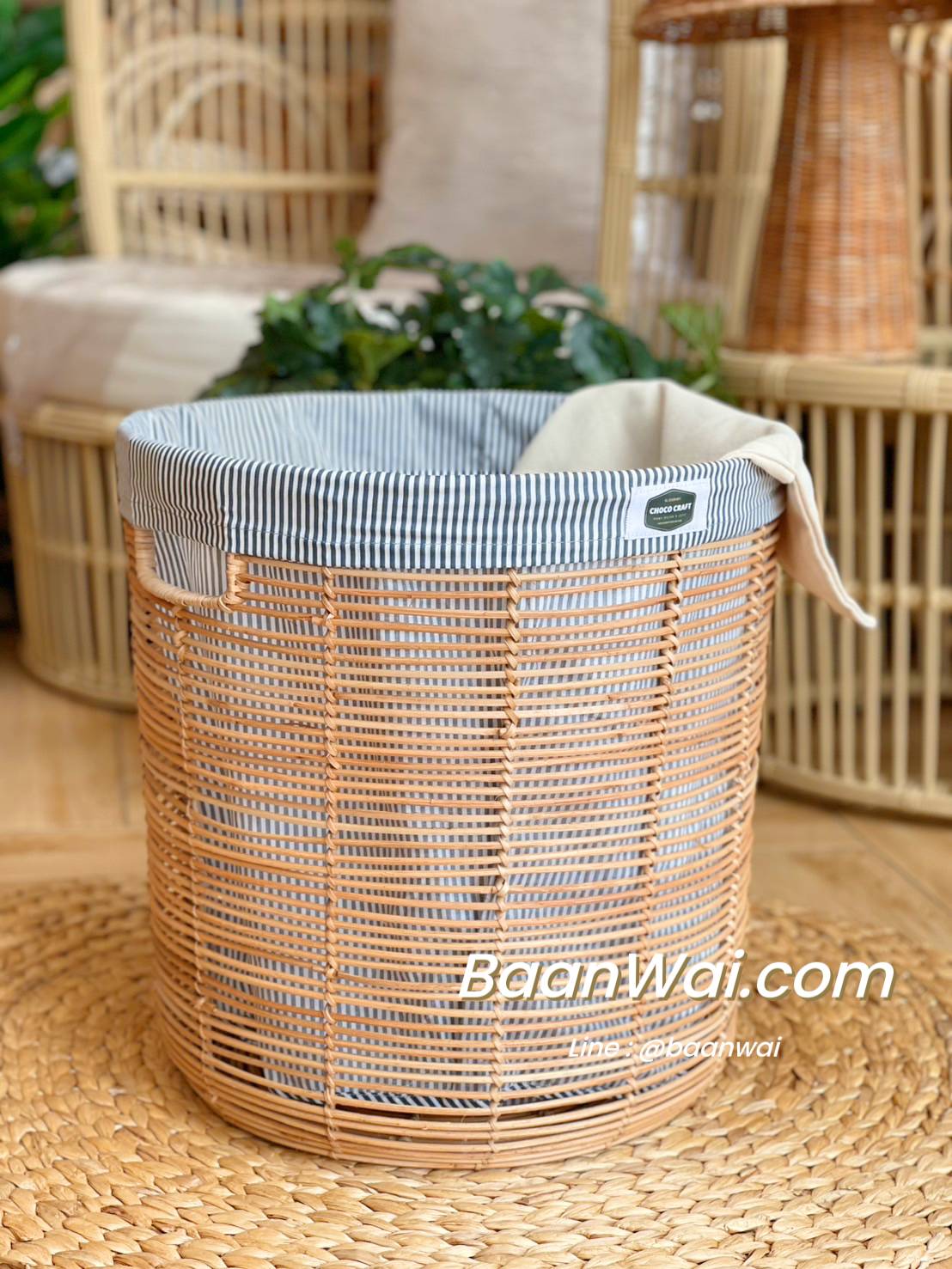 ตะกร้าหวายช็อคโก้ ตะกร้าหวายวางผลไม้ ตะกร้าหวายโครงเหล็ก ตะกร้าผ้า ตะกร้าต้นไม้