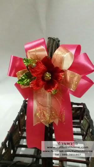 "งานตัวอย่าง" รับทำโบว์ติดกระเช้า โบว์ติดของชำร่วย โบว์ของขวัญ โบว์รางวัล โบว์ประกวด โบว์ติดรางวัล