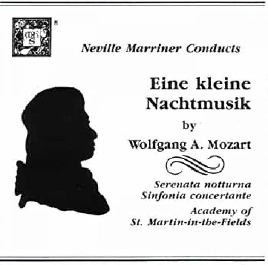 Wolfgang Mozart – Neville Marriner Conducts Eine kleine Nachtmusik by Wolfgang Mozart / USA / ปกมีจุดเหลือง / แผ่นดี
