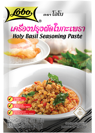 เครื่องปรุงผัดใบกะเพรา ตราโลโบ ขนาด 50 กรัม Lobo Holy Basil seasoning Paste 50 g. (05-1224)