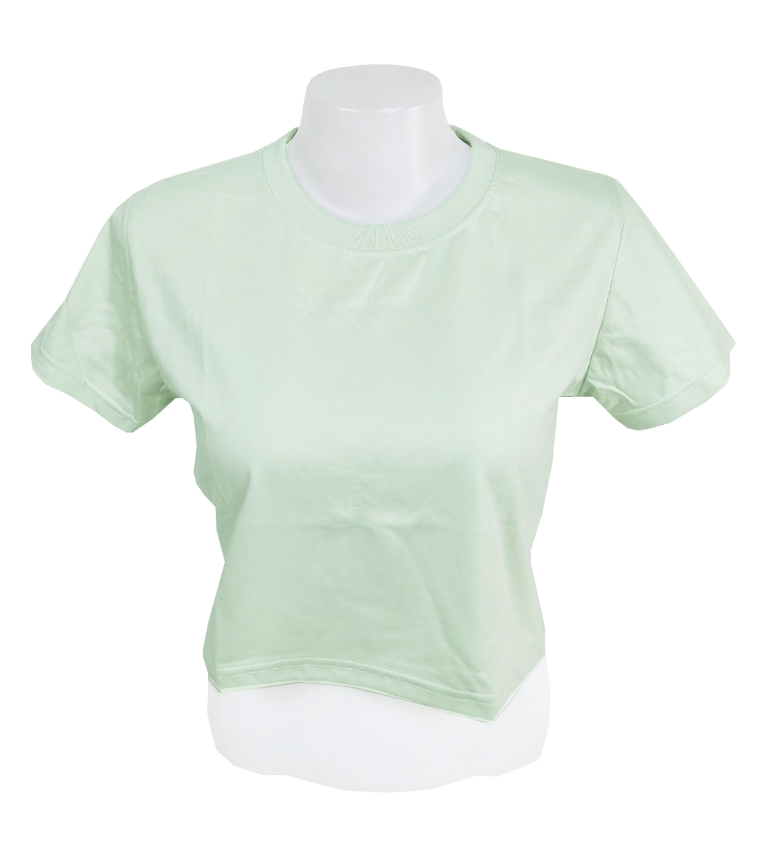 เสื้อยืดทรงครอป สีเขียวอ่อน สีเขียวนวล