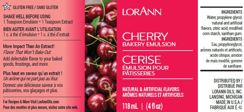 LORANN Cherry Emulsion 4 Oz. กลิ่นเชอรี่ (118 ml) (06-7583-03)