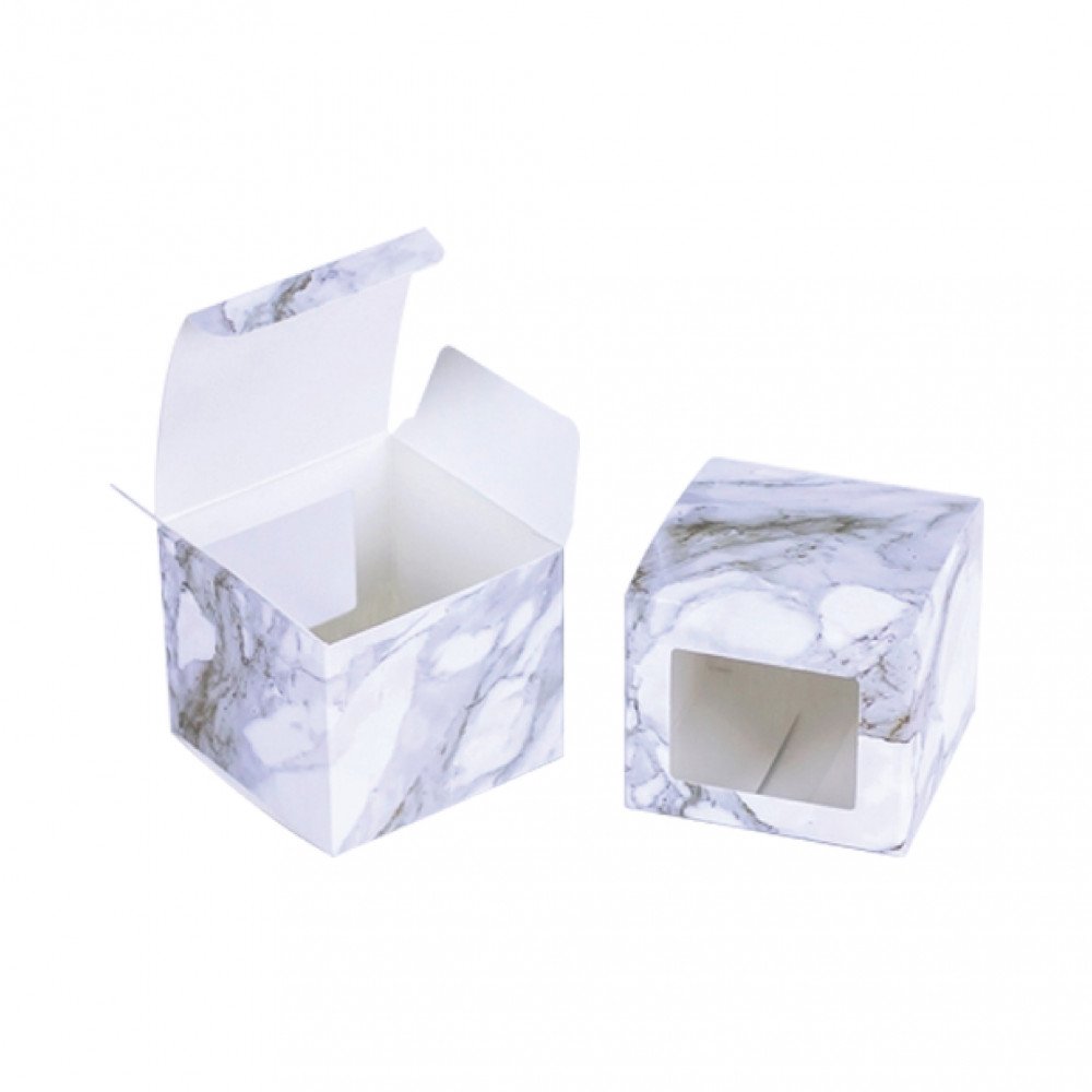 กล่องใส่ของชำร่วย มาเบิล ขนาด 5.3 x5.3 x 4.8 cm. ห่อละ 50 ใบ (09-7933-07)