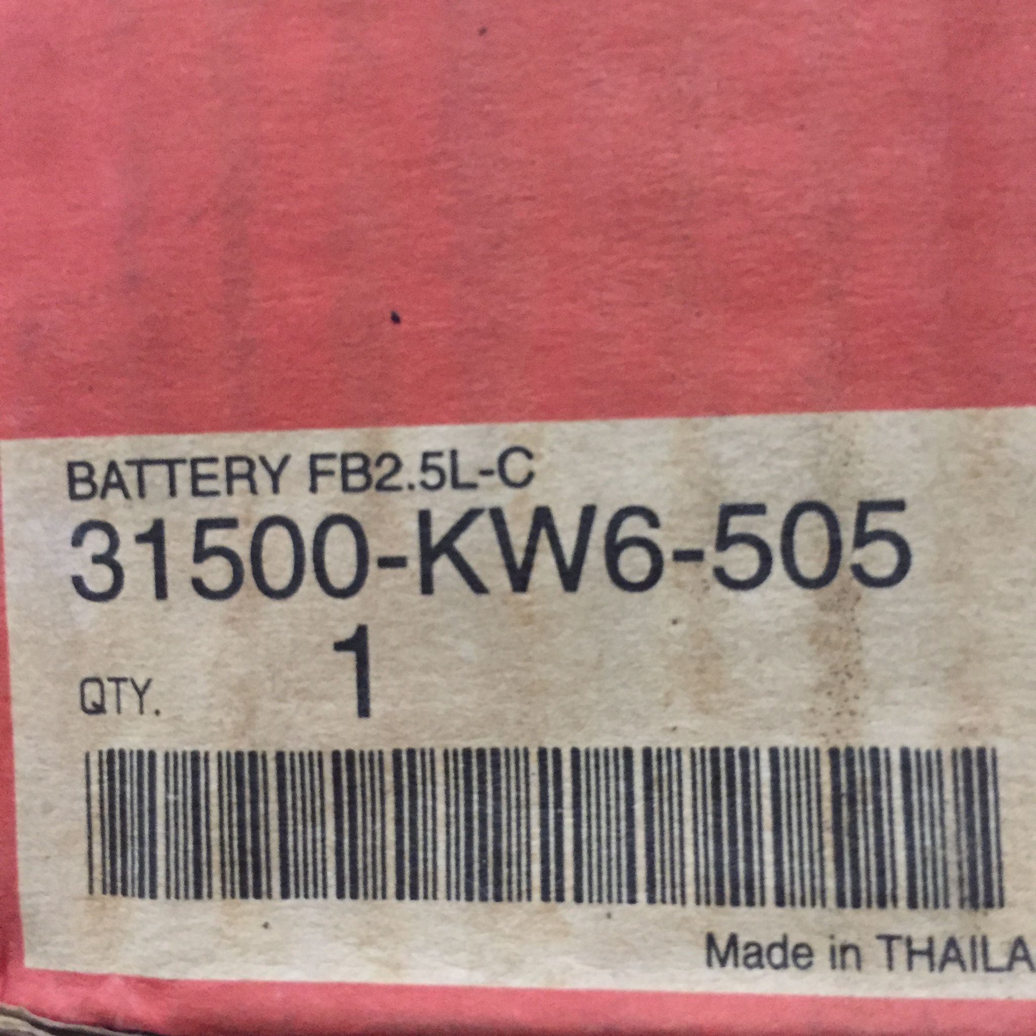 🛑อะไหล่เทียมเทียบแท้ 31500-KW6-505 แบตเตอรี่ FB2.5L-C