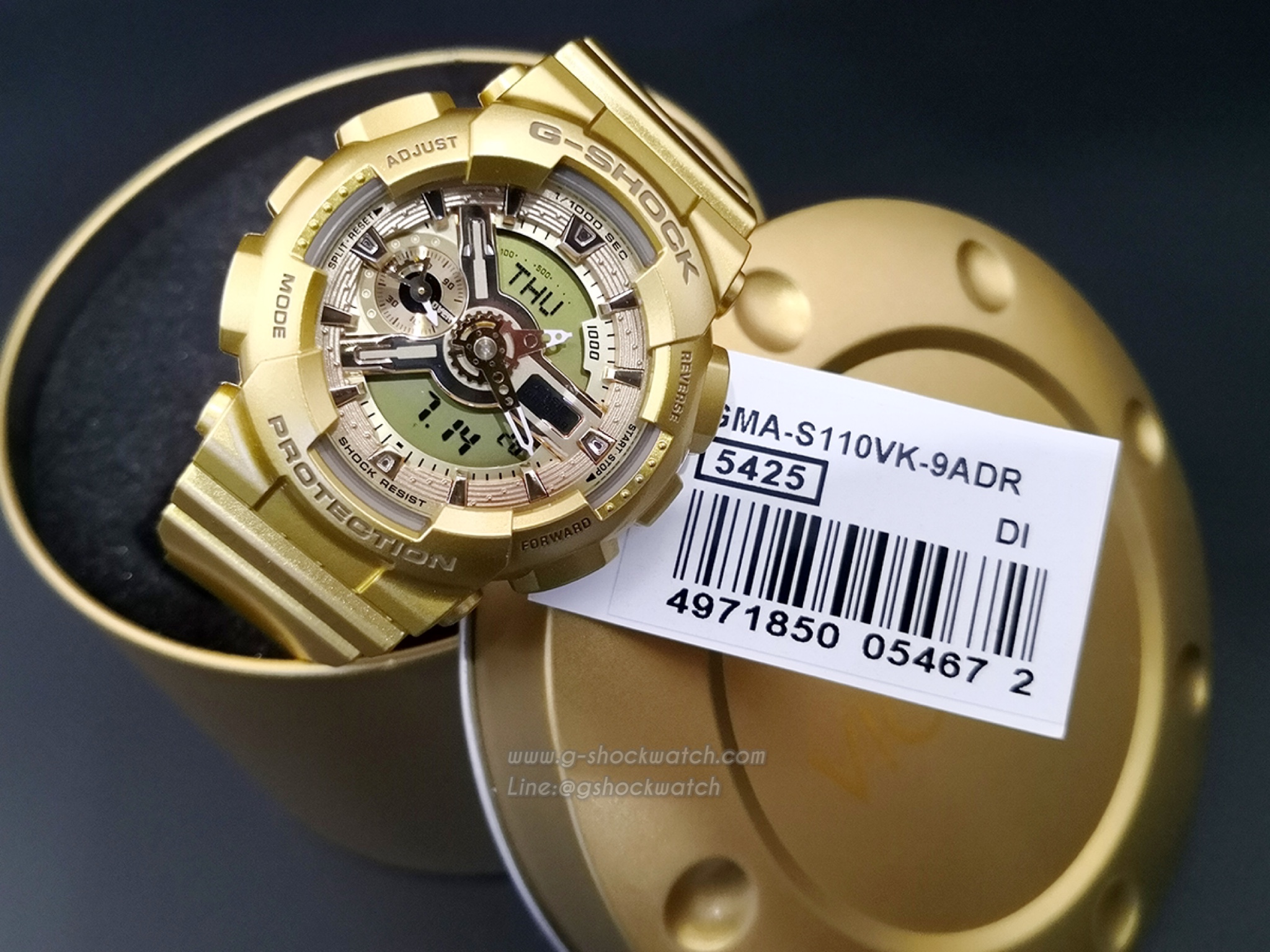 CASIO G-SHOCK นาฬิกาข้อมือ นาฬิกากันน้ำ นาฬิกาของแท้ ประกันศูนย์ CMG 1 ปี รุ่น GMA-S110VK-9A