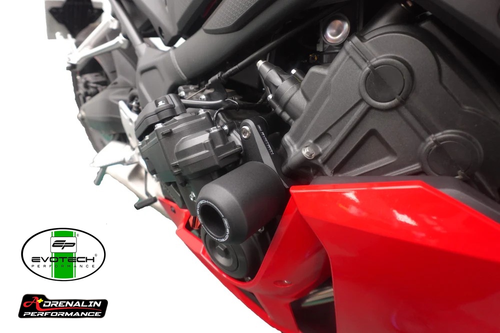 Evotech กันล้มกลาง (Crash Bobbins) สำหรับ CBR650R 2024+ e-clutch แบบมีแฟริ่ง