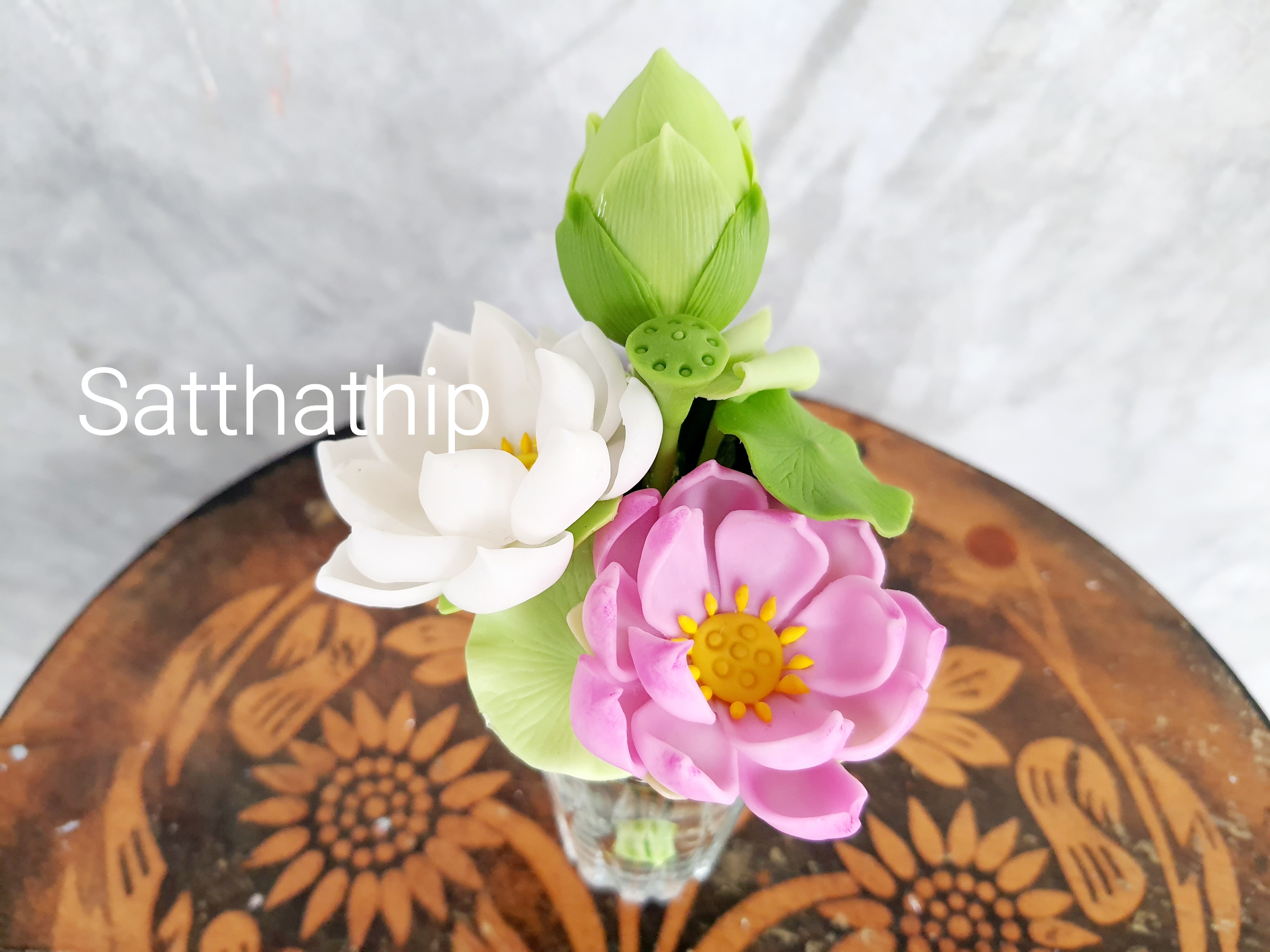 กรวยดอกบัว ประดิษฐ์จากดิน