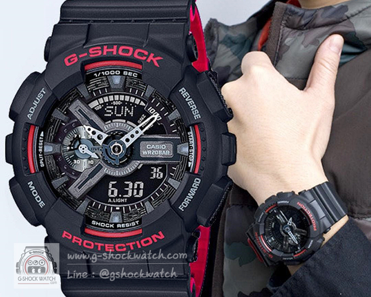 CASIO G-SHOCK นาฬิกาข้อมือ นาฬิกากันน้ำ นาฬิกาของแท้ ประกันศูนย์ CMG 1 ปี รุ่น GA-110HR-1A