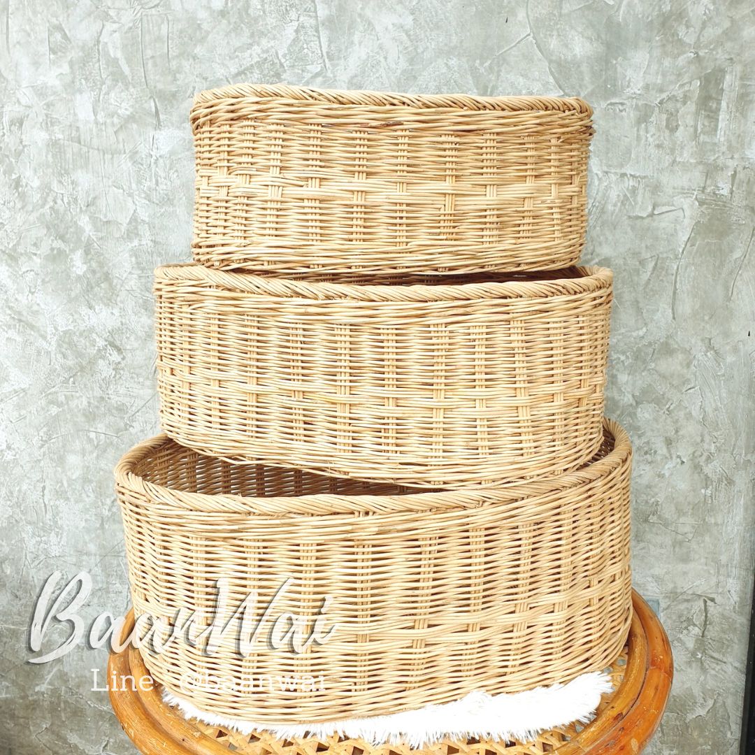 ตะกร้าหวาย ตะกร้าหวายทรงรี