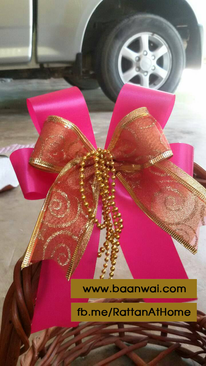 "งานตัวอย่าง" รับทำโบว์ติดกระเช้า โบว์ติดของชำร่วย โบว์ของขวัญ โบว์รางวัล โบว์ประกวด โบว์ติดรางวัล