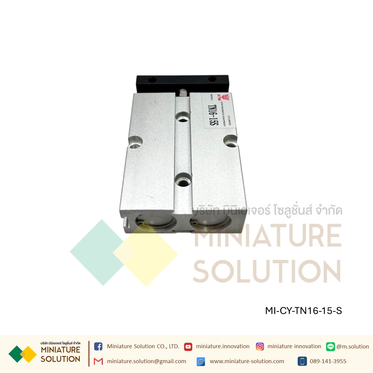 TN16 Series กระบอกสูบลมนิวเมติก 16 มม. กระบอกสูบเพลาคู่ pneumatic double rod double shaft cylinder M5X0.8 ก้านสูบคู่